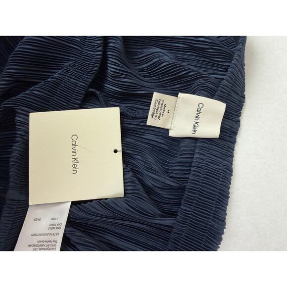 Calvin Klein Plissé Pull-On Wide-Leg Pants – Sky Captain – NWT – Size M - Picture 10 of 13